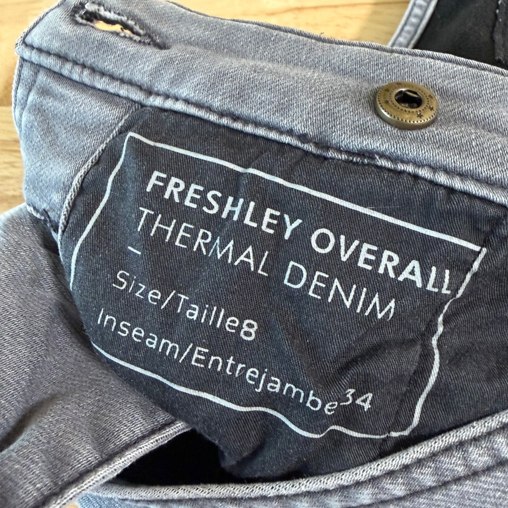 Dovetail Workwear Freshley Overalls Thermal Denim Size 8/34 Grey Fleece Lined - Picture 8 of 13